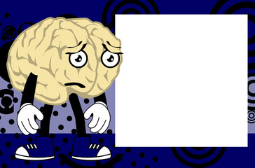 funny brain character cartoon pictureframe background in vector format