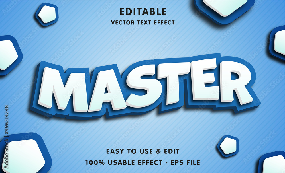 Poster master editable text effect with modern and simple style, usable for logo or campaign title