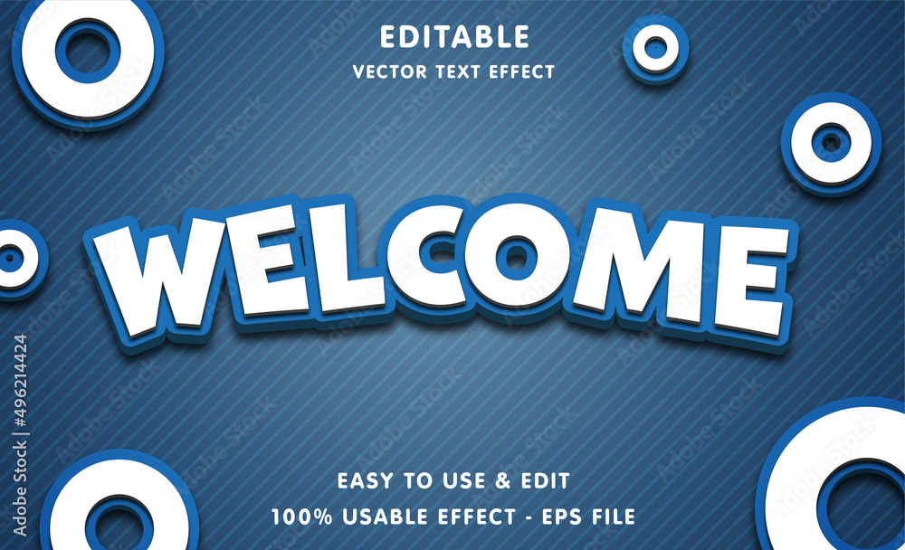 Poster welcome editable text effect with modern and simple style, usable for logo or campaign title