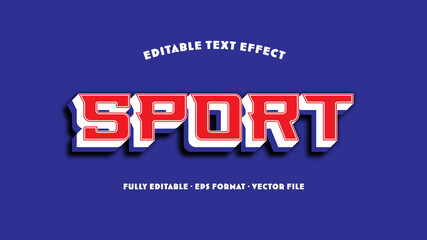 Sport Editable Text Effect with Striking Red and Blue Color Background