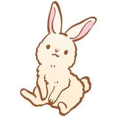 ぬいぐるみみたいなふわふわ  うさぎのベクターイラスト