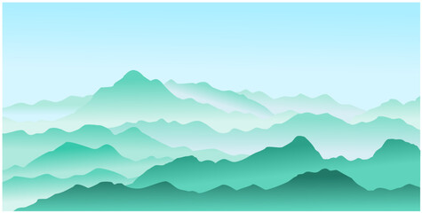 mountain ridge, mountain peaks, mountain range vector illustration