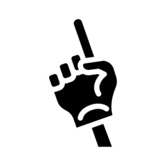 Obraz premium hand fan accessory glyph icon vector. hand fan accessory sign. isolated contour symbol black illustration