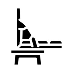 portable chair glyph icon vector. portable chair sign. isolated contour symbol black illustration