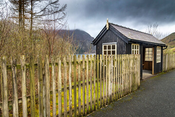Snowdon Ranger, narrow gauge railway station in early spring,Snowdonia,Wales,United Kingdom.