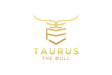 Letter F logo, Bull logo,head bull logo, monogram Logo Design Template Element