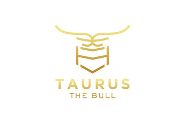 Letter H logo, Bull logo,head bull logo, monogram Logo Design Template Element