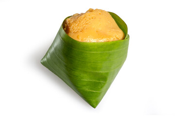 Thai sweet sticky rice isolated on white background. clipping path