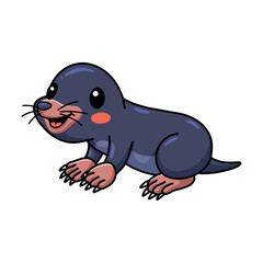 Cute little mole cartoon character