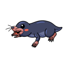Cute little mole cartoon character