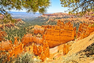 Bryce Canyon National Park, Utah. Giant natural amphitheaters, hoodoos, delicate and colorful...