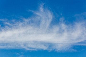 Beautiful white and gray clouds against a beautiful blue desert sky in the American Southwest. Large puffy and wispy cloudscapes, fresh clean air.