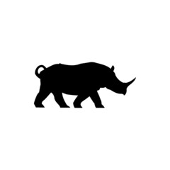 The best rhino silhouette image on a white background