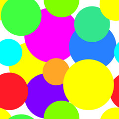 Abstract seamless pattern with colorful circles. Geometric vector illustration.