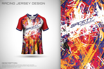 Front racing shirt design. Sports design for racing, cycling, jersey game vector.