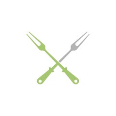 Fork icon logo flat design illustration