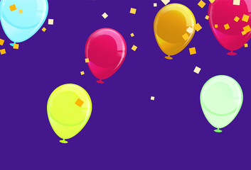 Obraz premium Balloon Vector Border. Balloon Collection, holiday background with place for text