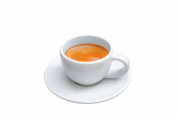 hot espresso coffee isolated on white background with clipping path