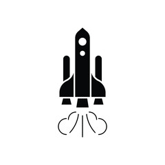 Rocket launch icon design isolated on white background