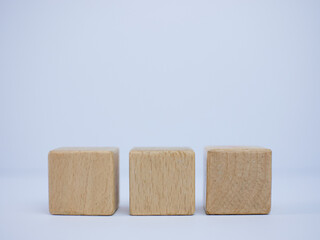 Wooden toy blocks is on white background