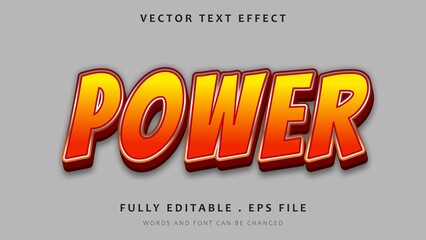 Modern 3d Gradient Word Power Editable Text Effect Design Template