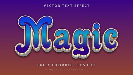 3d Gradient Blue Purple Word Magic Editable Text Effect Design Template