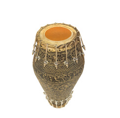 Traditional drum isolated on white background.