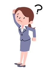 考える若いビジネスウーマン