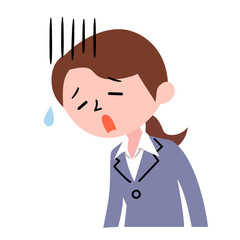 ストレスを感じる若いビジネスウーマン