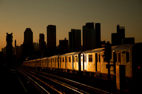Sunset Subway Train 