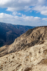 Sulak canyon is one of the deepest canyons in the world and the deepest in Europe. Natural landmark of Dagestan, Russia. Dagestan canyon in mountains Dubki