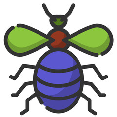 Simple bee filled line icon, animal and bee related concept on the white background