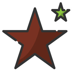 Simple star filled line icon, star and galaxy related concept on the white background