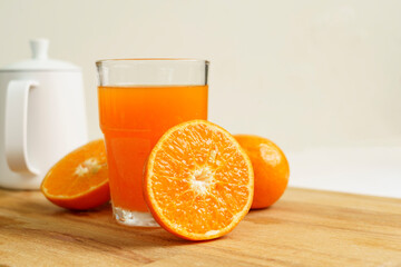 Orange juice ready to drink in the morning