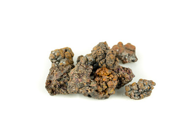 rare earth or iron ore mined in mine on white background