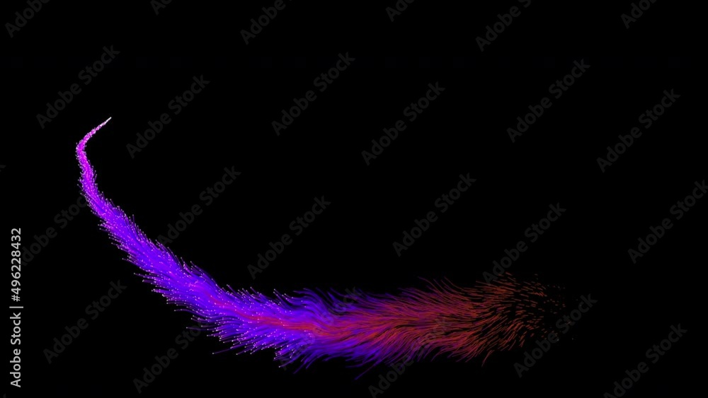 Poster seamless loop animation of pink purple blue particles streak flow swirl effect motion background for