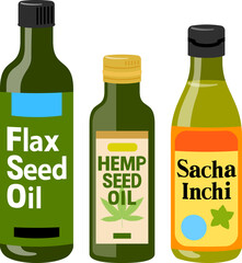 亜麻仁油、ヘンプシードオイル、サチャインチオイル