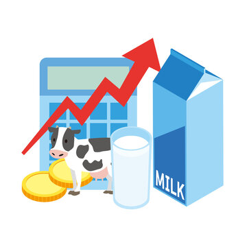 牛乳の値上げイメージ