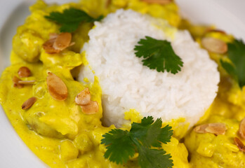 SALTED POULTRY SUGAR CURRY RECIPE, BASMATI RICE WITH CARDAMON