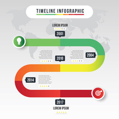 Timeline Infographic Template good for explanation a bussiness journey or step to achieve goal vector artwork
