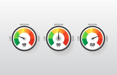 speedometer design display concept with several speed variations