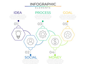 Polygon business workflow infographic plan concept design vector with icons. Roadmap timeline network project template for presentation and report.