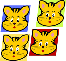 Tiger Cub Vector Portrait Illustration Cartoon