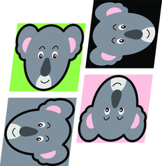 Koala Vector Portrait Illustration Cartoon
