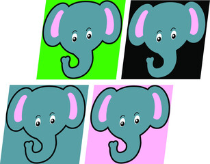 Obraz na płótnie Canvas Elephant Vector Portrait Illustration Cartoon