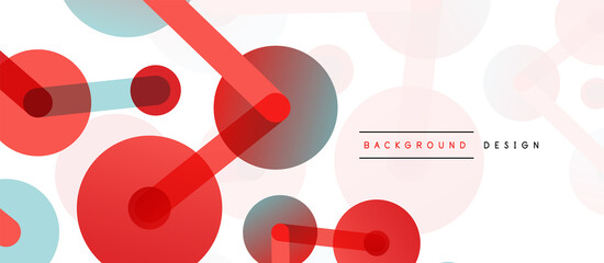 Abstract background. Round dots connected by lines. Trendy techno business template for wallpaper, banner, background or landing
