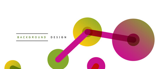 Abstract background. Round dots connected by lines. Trendy techno business template for wallpaper, banner, background or landing