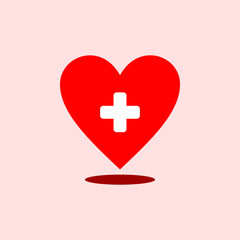 Obraz premium healthy vector with love shape