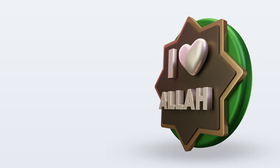 3d ramadan Love Allah icon rendering right view
