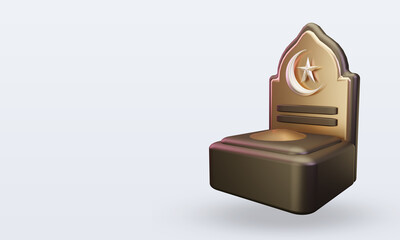 3d ramadan Cementery icon rendering right view